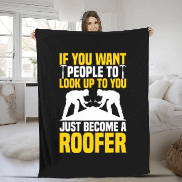 Discover Roofing Roof Roofer Baseball Tees Fleece Blankets