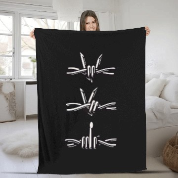 Discover Barbed Wire Rock Peace Finger Sign Symbol Motorcycle Fleece Blankets