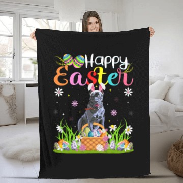Discover Cane Corso Pet Bunny Egg Hunt Funny Cane Corso Happy Easter Fleece Blankets