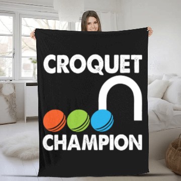 Discover Sport Croquet Funny Gift Croquet Champion Baseball Tees Fleece Blankets