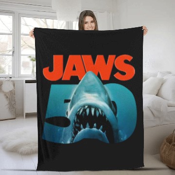 Discover Jaws 50th Anniversary Vintage Baseball Jerseys Fleece Blankets