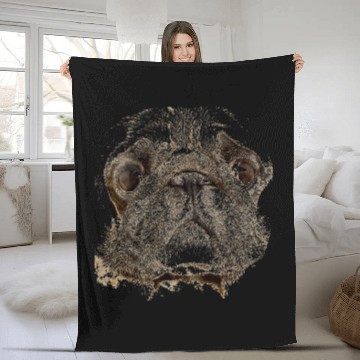 Discover Pug Pet Animal Face Fleece Blankets