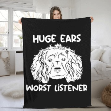 Discover Boykin Spaniel Pet huge ears worst listener Fleece Blankets