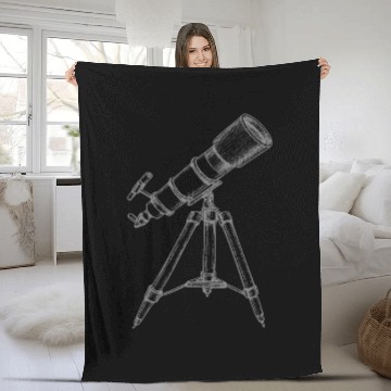Discover Astronomer Equipment Telescope Astronomy Lovers Fleece Blankets