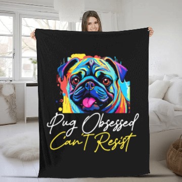 Discover Pug Pet Breed Pet 2Pug Obsessed Cant Resist Baseball Tees Fleece Blankets