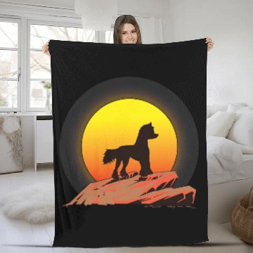 Discover Chinese Crested Pet Sunrise Fleece Blankets