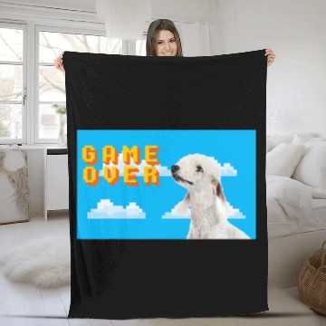 Discover Bedlington Terrier Pet 8Bit Game Over Baseball Tees Fleece Blankets