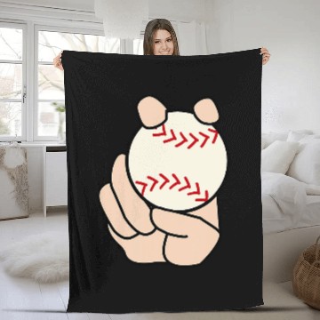 Discover Sport Baseball Pitcher Curveball Fleece Blankets