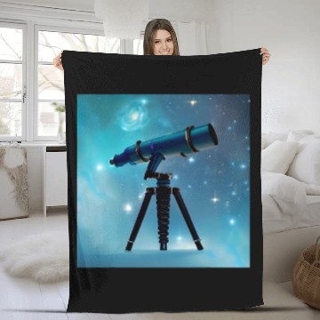 Discover Astronomy Telescope Fleece Blankets