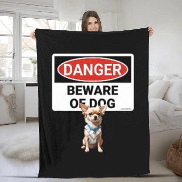 Discover Chihuahua Pet Danger beware of dog Baseball Tees Fleece Blankets
