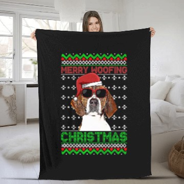 Discover Foxhound Pet Dog Funny Merry Woofing Christmas Baseball Tees Fleece Blankets