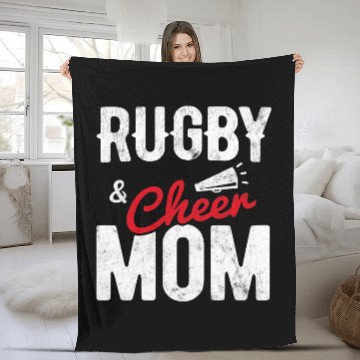 Discover Sport Rugby Womens Cheer Mom Rugby Baseball Tees Fleece Blankets