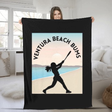 Discover Sport Softball Ventura Beach Softball Team Fleece Blankets