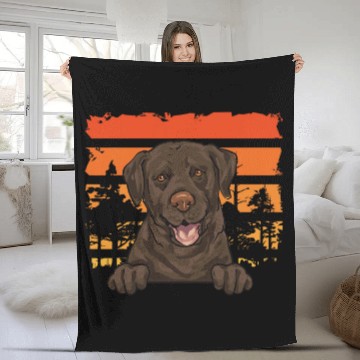 Discover Labrador Pet Retriever Dog Chocolate Lab Fleece Blankets