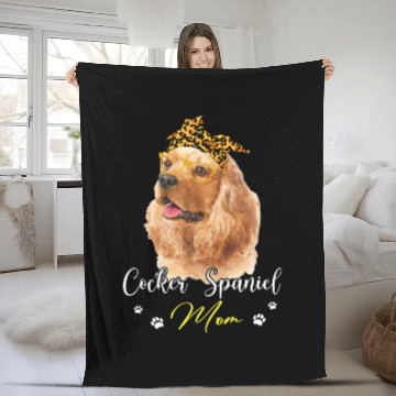 Discover Cocker Spaniel Pet mom leopard print dog lovers Baseball Tees Fleece Blankets