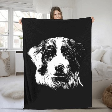 Discover Australian Shepherd Pet Face Baseball Tees Fleece Blankets