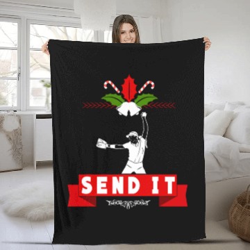 Discover Sport Softball Send It Softball Player Pitcher Catcher xmass Christmas Fleece Blankets