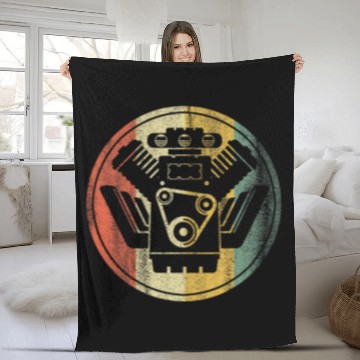 Discover Engine Block Retro Auto Mechanic Diesel Truck Car Lover 23 Baseball Tees Fleece Blankets