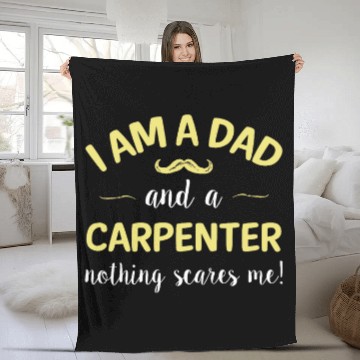 Discover Im a Dad and Carpenter Fearless and Ready for Any Challenge Fleece Blankets