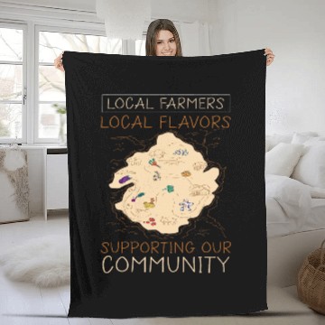 Discover Local Farmers Local Flavors Supporting Our Community Baseball Tees Fleece Blankets