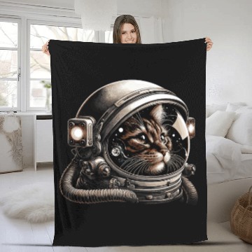 Discover Funny Astronaut Astronomy Solar System Outer Space Zip Fleece Blankets
