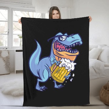 Discover Dinosaur Pet Beer TRex and Beer Booze Alcohol Drinking Baseball Tees Fleece Blankets