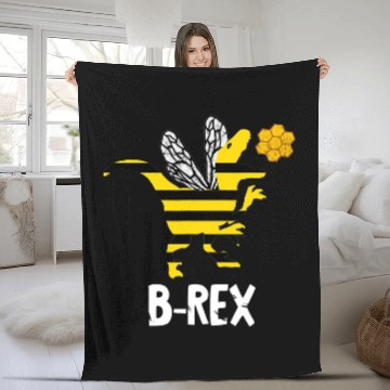 Discover Dinosaur Pet Bee Honey Bee Dinosaurs Funny Beekeeper TRex Apiarist Dino Fleece Blankets