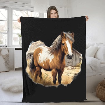 Discover Pony Iceland Horse Shetland Pony Shetty 4 Fleece Blankets