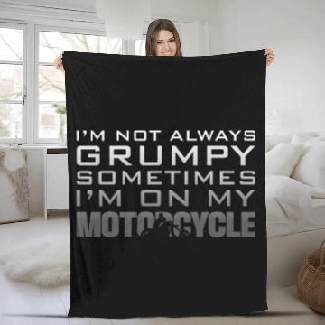 Discover Biker Im Not Always Grumpy Sometimes Im On My Motorcycle Baseball Tees Fleece Blankets