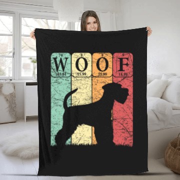 Discover Schnauzer Dog Periodic Table Elements Mini Schnauzer Woof 1 Fleece Blankets
