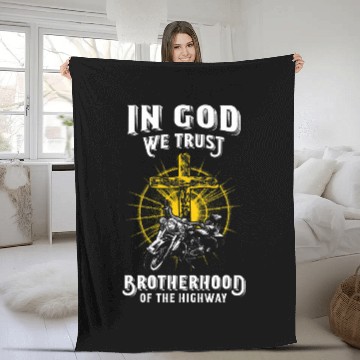 Discover In God We Trust Brotherhood Highway Fleece Blankets