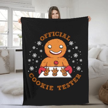 Discover Gingerbread Baking Official Cookie Tester Gingerbread Man Zip Fleece Blankets