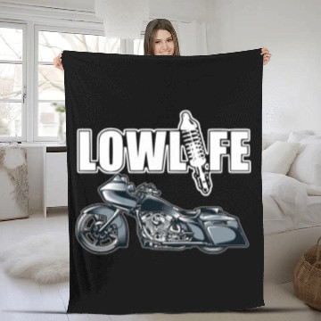 Discover Lowlife Bagger Motorcycle Chicano Vicla Lowrider Bikes Zip Fleece Blankets