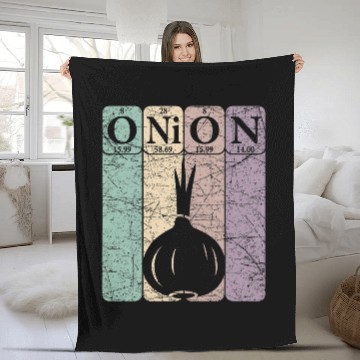 Discover Onion Periodic Table Elements Vegetables Farmer Retro 24 Zip Fleece Blankets