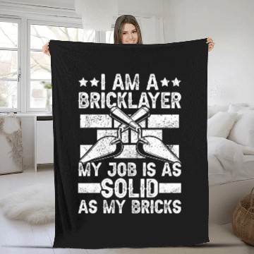 Discover Bricklayer My Job Is Solid Bricklaying Brickmason Zip Fleece Blankets