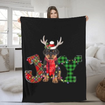 Discover Joy Christmas Lights Rottweiler Dog Santa Hat Pajama Baseball Tees Fleece Blankets