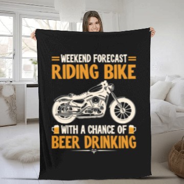 Discover Weekend Forecast Riding Bike Clothes Moped Chopper Motocross Fleece Blankets