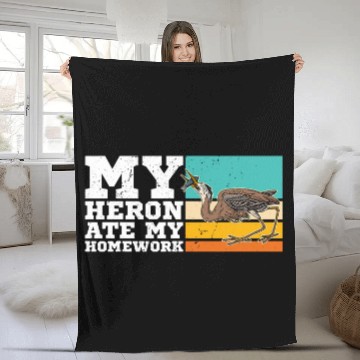 Discover Heron water wildlife birdwatching birder biologist binocular Fleece Blankets