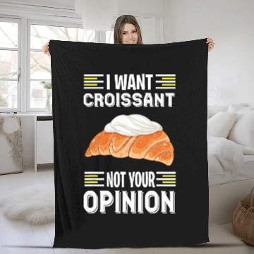 Discover Croissant with Cream Costume Love Butter Funny Baker Fleece Blankets