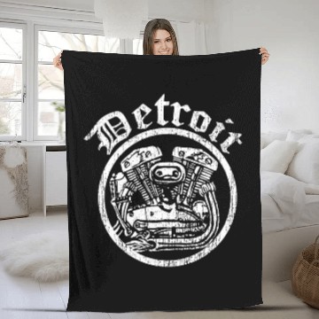 Discover Trendy Detroit Motorcycle Engine Baseball Tees Fleece Blankets