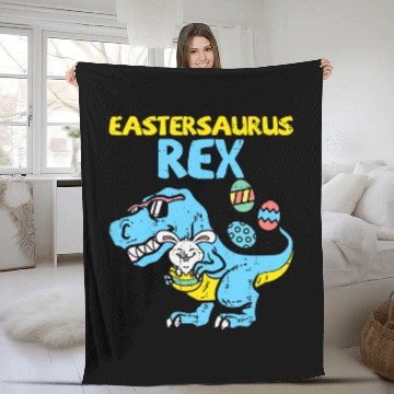 Discover Dinosaur Pet Kids Eastersaurus rexs Trex Easter Bunny Dino Boys Kids Toddler Fleece Blankets
