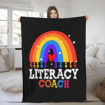 Discover Reading Teacher Back School Special Literacy Coachs Squad 16 Baseball Tees Fleece Blankets