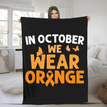 Discover ADHD Ribbon In October We Wear Orange 2ADHD Awareness Fleece Blankets