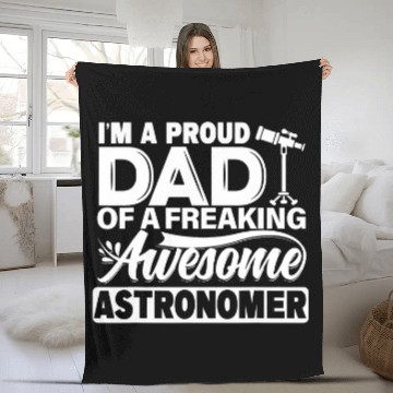 Discover Astronomer Dad Astrophysics Hobby Astronomy Galaxy Science Fleece Blankets