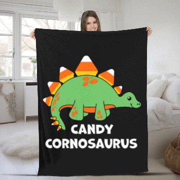 Discover Dinosaur Pet Cute Candy Corn Dinosaur Halloween Stegosaurus Cornosaurus Fleece Blankets