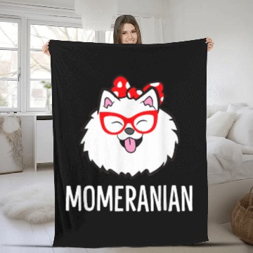 Discover Momeranian Funny Pomeranian Mom Pet Lovers Fleece Blankets