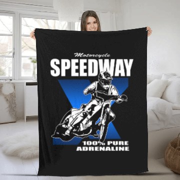 Discover Motorcycle Speedway Rider Flat Track Biker 21 Fleece Blankets