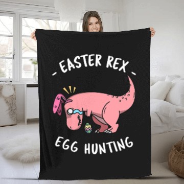 Discover Dinosaur Pet Sad TRex Dinosaur Bunny fails at easter egg hunts Zip Fleece Blankets