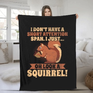 Discover ADHD Ribbon I Dont Have A Short Attention Span Squirrel ADHD Awareness Baseball Tees Fleece Blankets