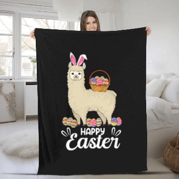 Discover Llama Pet bunny with outfit egg hunt Fleece Blankets